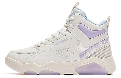 361° Touch Moon Warm Wear-Resistant Slip-Resistant High-Top Skateboard Shoes Women's White Purple