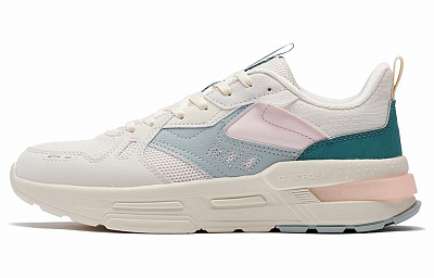 361° Anti Slip Wear Resistant Low Top Sports Casual Shoes Women's Beige Cyan