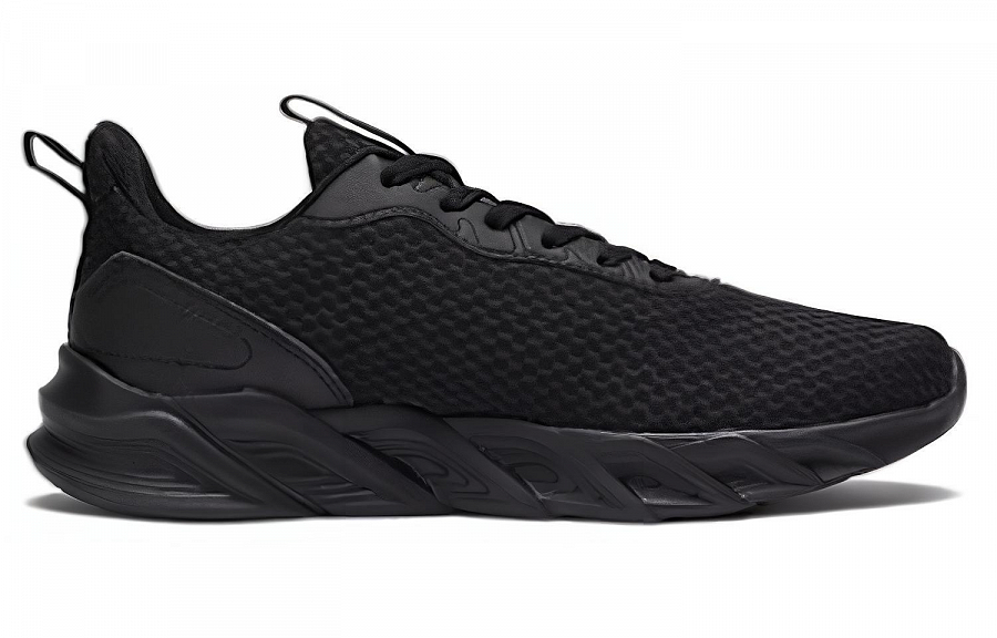 361° Cushioning, Wear Resistant Low Top Running Shoes Men's Obsidian Black Crown Gold