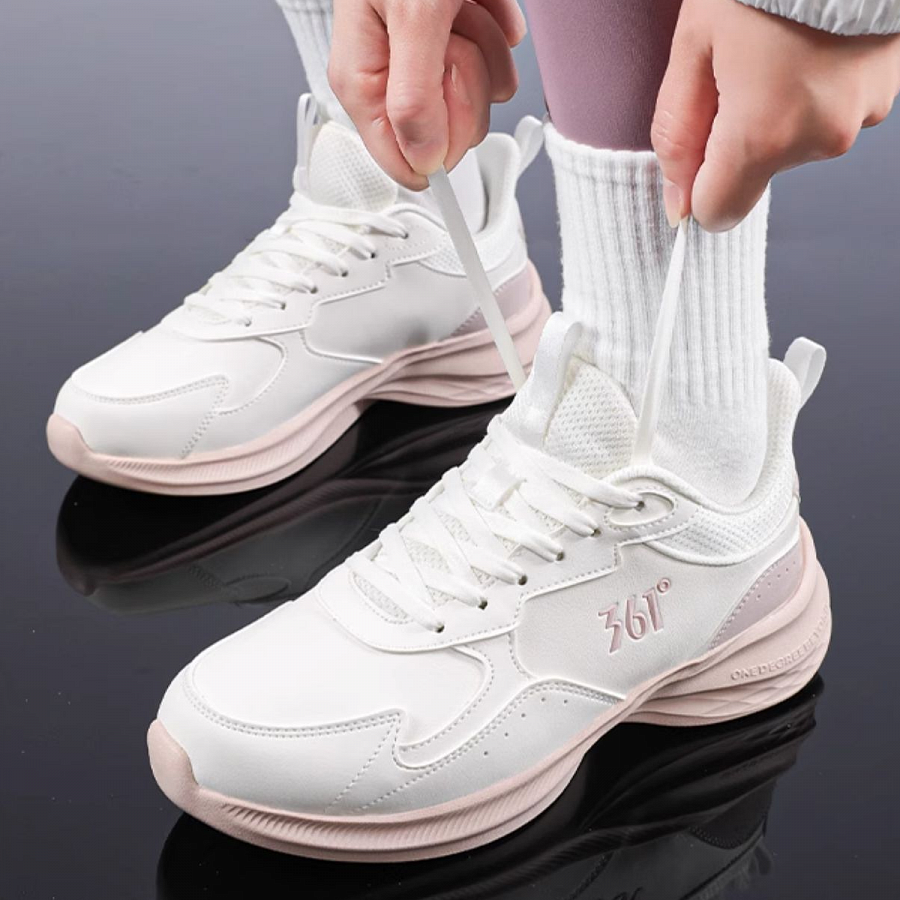 361° Anti-Slip Wear-Resistant Low-Top Casual Running Shoes Women's White Pink купить в интернет-магазине Yoocart с быстрой доставкой по России.