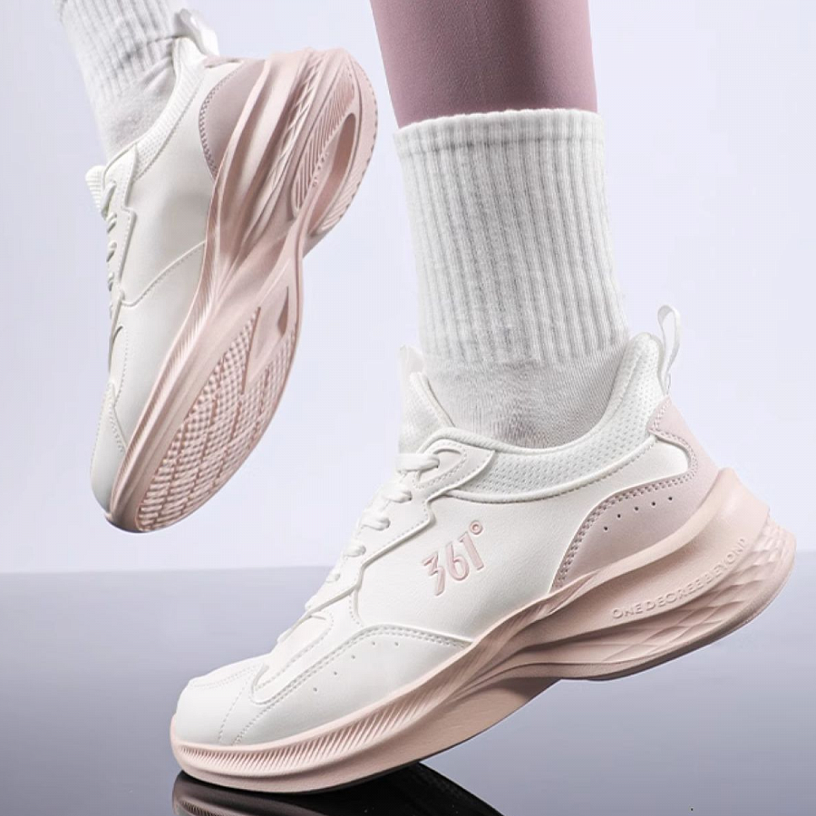 361° Anti-Slip Wear-Resistant Low-Top Casual Running Shoes Women's White Pink купить в интернет-магазине Yoocart с быстрой доставкой по России.