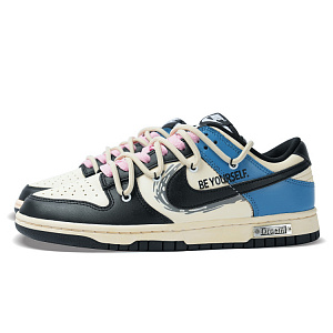 Nike Dunk Low Top Skateboard Shoes Unisex Black White Blue 3 2984884