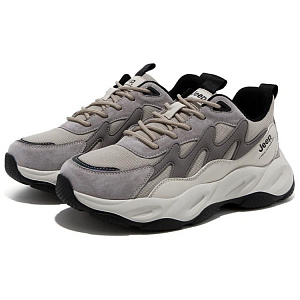 Jeep Breathable And Wear resistant Low Top Chunky Sneakers Men Beige Gray 2 2984999