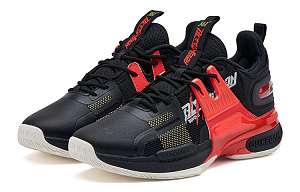 361° Restraint 2 Wear-Resistant Slip-Resistant Low-Top Performance Basketball Shoes Men's Black Red 3 2985045