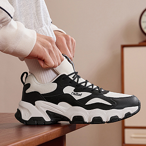 361° Life Collection Anti-Slip Wear-Resistant Low-Top Chunky Sneakers Men's White Black 3 2985949