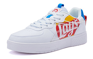 361° Lightweight Anti-Slip Low-Top Skateboard Shoes Men's White Red 1 2986069