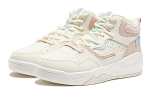361° Wear-resistant Non-slip And Breathable High-Top Skateboard Shoes Women's Pink White 2 2986231