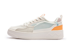 361° Thousand Thoughts Anti Slip Wear Resistant Low Top Skateboard Shoes Women's White Orange