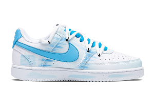 Nike Court Vision 1 Anti Slip Wear Resistant Low Top Skateboard Shoes Men's Blue White 1 2986664