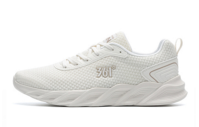 361° Anti Slip Wear Resistant Low Top Running Shoes Men's White Umber