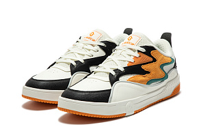 361° Abrasion Resistant Slip Resistant Low Top Skateboard Shoes Men's White Orange 2 2986849