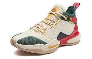 361° AG 2 United Cushioning Anti-Slip And Wear-Resistant Mid-Top Basketball Shoes White Red Green 1 2986960