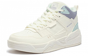 361° Cushioning Wear Resistant Mid Top Skateboard Shoes Women's White Purple 1 2987998