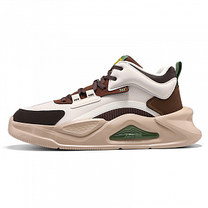 361° Jincheng Slip Resistant Height Increasing High Top Skateboard Shoes Men's White Brown
