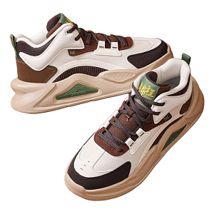361° Jincheng Slip Resistant Height Increasing High Top Skateboard Shoes Men's White Brown 1 2988055