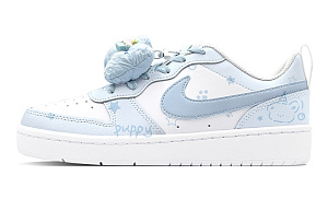 Nike Court Borough Anti-Slip Wear-Resistant Low-Top Skateboard Shoes Women's White Blue 1 2988066