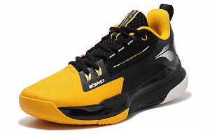 361° Burning Fight 3 M2 BE WATER Cushioned Slip-Resistant Low-Top Basketball Shoes Men's Black Yellow 1 2988109