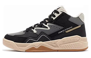 361° Cushioning Wear-Resistant High-Top Skateboard Shoes Men's Obsidian Black Smoke Gray