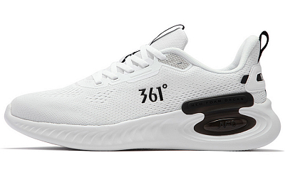 361° Wear-Resistant Low-Top Running Shoes Men's White Black