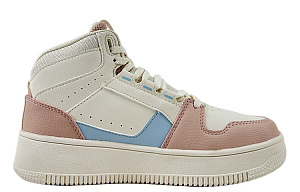 361° Abrasion Resistant Slip Resistant High Top Skateboard Shoes Women's White Pink 1 2988603