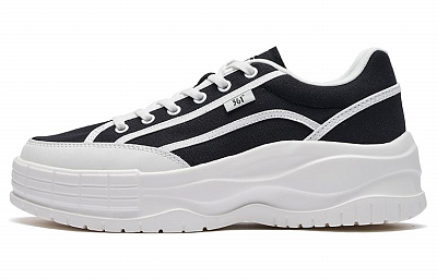 361° Anti Slip Wear Resistant Low Top Skateboard Shoes Women's Black White