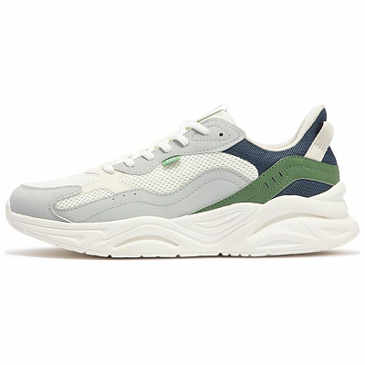 361° Abrasion Resistant Low Top Casual Shoes Men's White Gray Green
