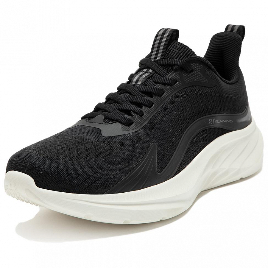 361° Anti Slip Wear Resistant Low Top Casual Running Shoes Men's Black White