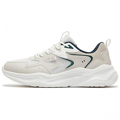 361° Cushioned Slip-Resistant Low-Top Casual Running Shoes Men's White Beige