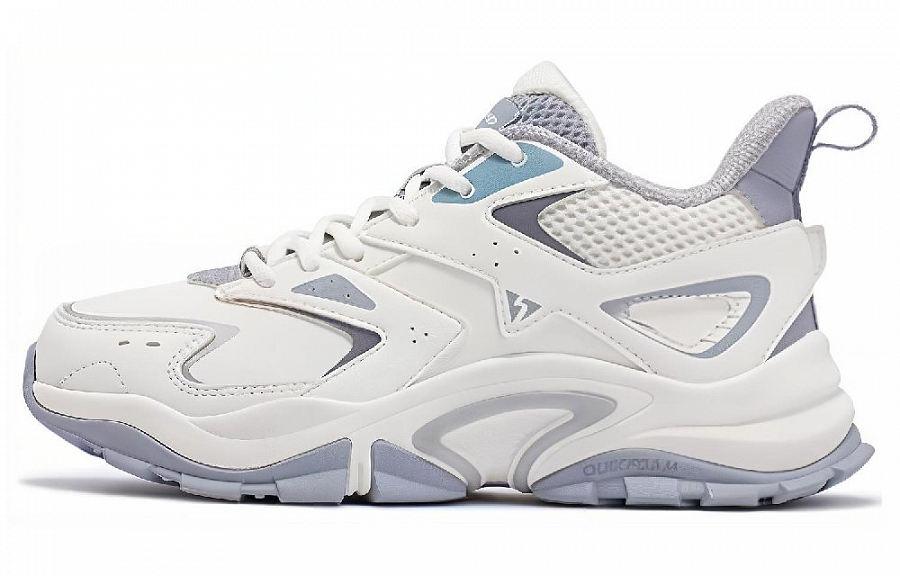 361° Cushioning Slip Resistant Mid Top Casual Shoes Women's White Gray