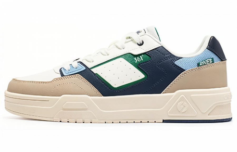 361° Slip Resistant Low Top Skateboard Shoes Men's Blue Brown White