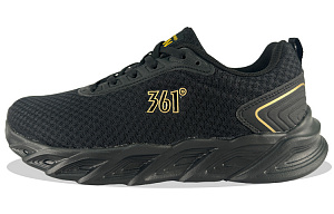 361° Lightweight And Breathable Low Top Running Shoes Men's Black Gold