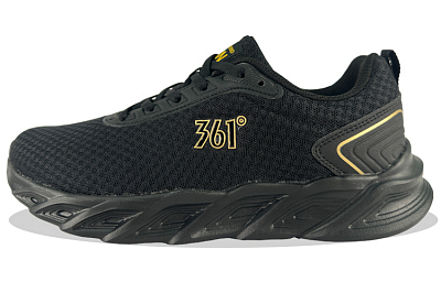 361° Lightweight And Breathable Low Top Running Shoes Men's Black Gold