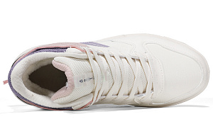 361° Height Increasing Warmth Mid-Top Skateboard Shoes Women's White Purple 1 2990215