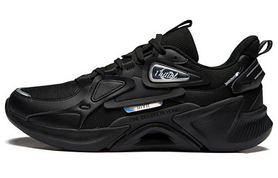 361° Cushioned Wear-Resistant Lightweight Low-Top Running Shoes Men's Obsidian Black