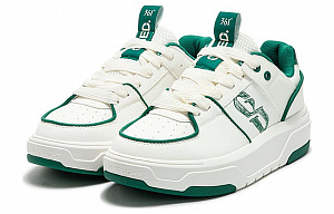 361° Cushioning Wear-Resistant Low-Top Skateboard Shoes Women's White Green 1 2990308