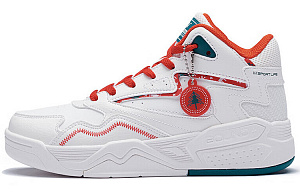 361° Lightweight, Wear resistant, And Non slip High Top Skateboard Shoes Women's White Green Red