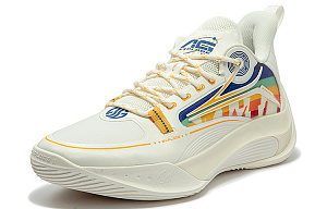 361° AG Shine 2.0 Shock Absorbers With Slip Resistant Features Low Top Basketball Shoes Men's White Yellow 1 2991074