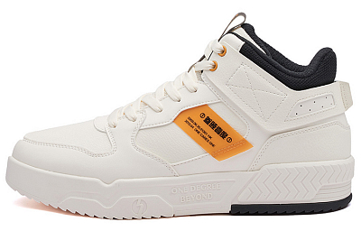 361° Mid Top Skateboard Shoes Men's White Yellow