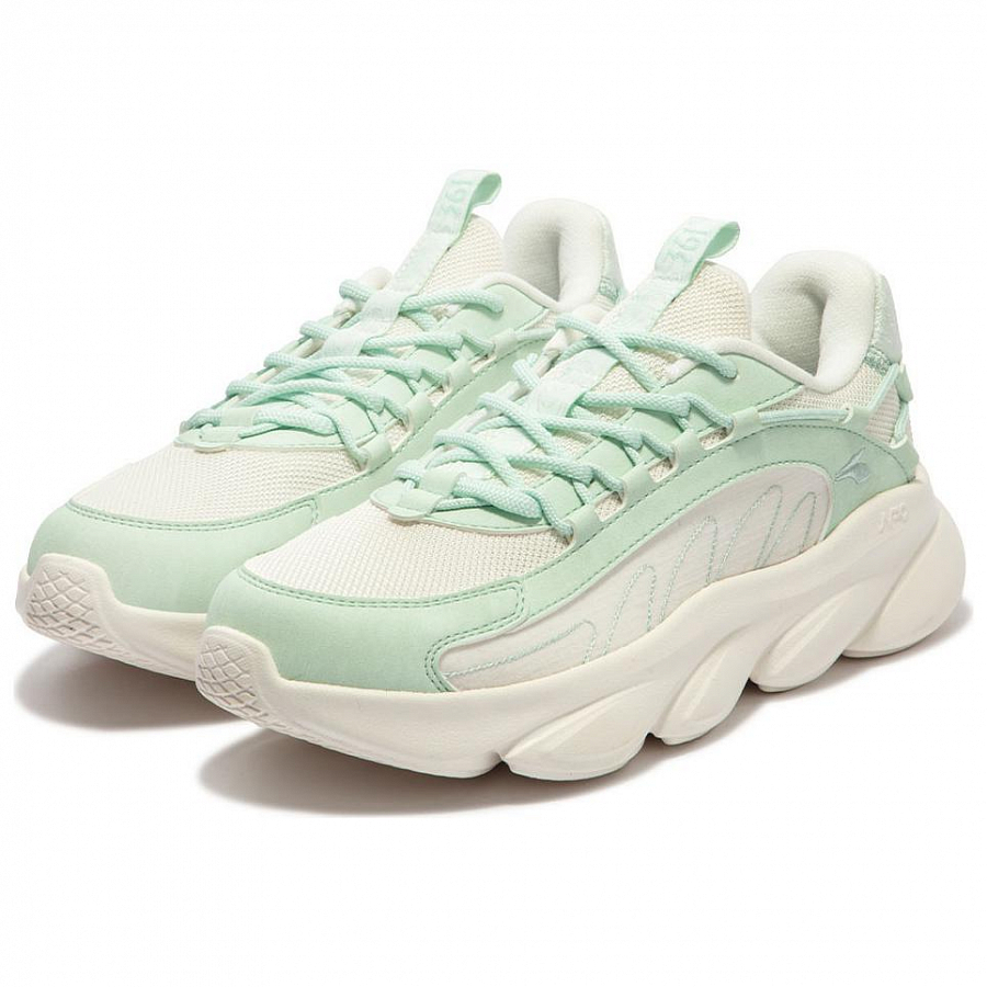 361° Spirit Fox Cushioned Slip-Resistant Abrasion-Resistant Low-Top Casual Running Shoes Women's Green White