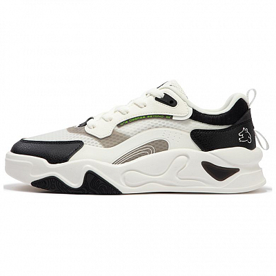 361° Anti-Slip Wear-Resistant Low-Top Skateboard Shoes Men's White Black