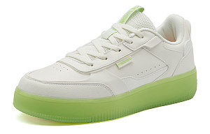 361° Genki Girl Breathable Low Top Skateboard Shoes Women's White Green 1 2992032