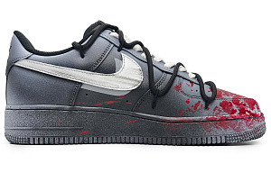 Nike Air Force 1 Black God Goku Slip-Resistant Low-Top Skateboard Shoes Unisex Black Red 1 2992332