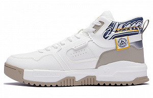361° Cushioning, Wear Resistant High Top Skateboard Shoes Men's White Blue