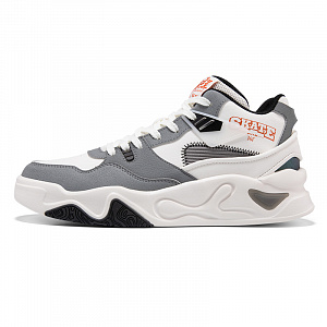 361° Slip-Resistant Height Increasing Mid-Top Skateboard Shoes Men's White Gray