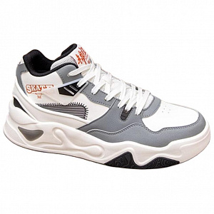361° Slip-Resistant Height Increasing Mid-Top Skateboard Shoes Men's White Gray 1 2992420