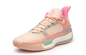 361° Cushioned Wear-Resistant Slip-Resistant Low-Top Basketball Shoes Men's Soft Pink/Thin Gray Green 1 2992943