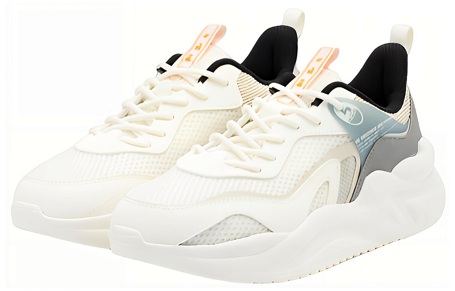 361° Anti Slip Wear Resistant Low Top Casual Shoes Men's White Beige