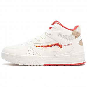 361° Anti-Slip Wear-Resistant High-Top Skateboard Shoes Women's White Red