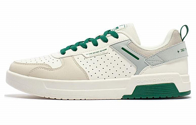 361° Cushioning, Wear Resistant Low Top Skateboard Shoes Men's White Green