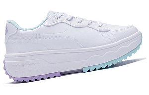 361° Anti Slip And Wear Resistant Height Increasing Low Top Casual Shoes Women's White Cyan Purple 1 2994475
